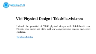 vlsi physical design takshila vlsi com