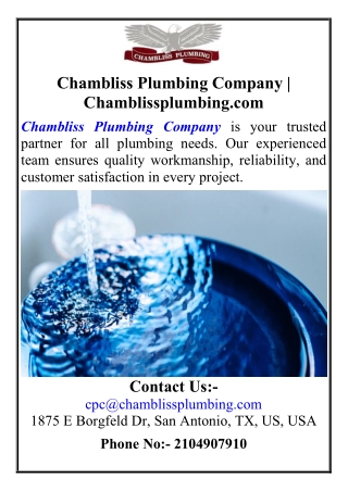 Chambliss Plumbing Company  Chamblissplumbing.com