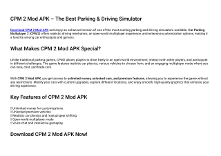 cpm 2 mod apk the best parking driving simulator