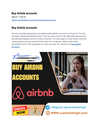 Top 79 sites to Buy Airbnb account