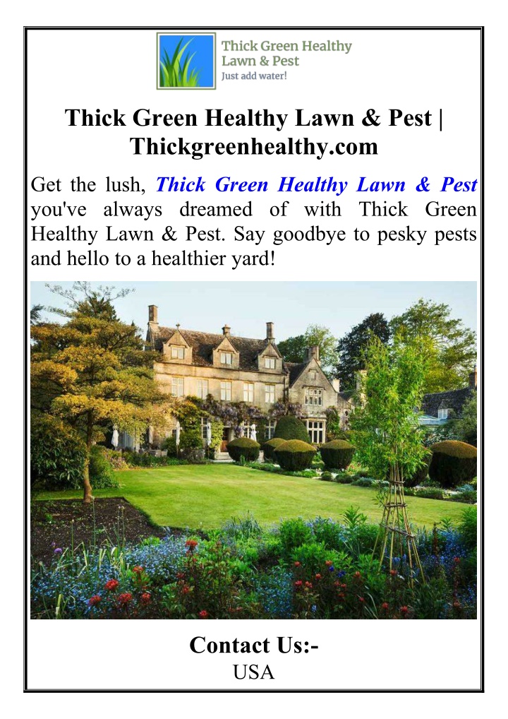 thick green healthy lawn pest thickgreenhealthy