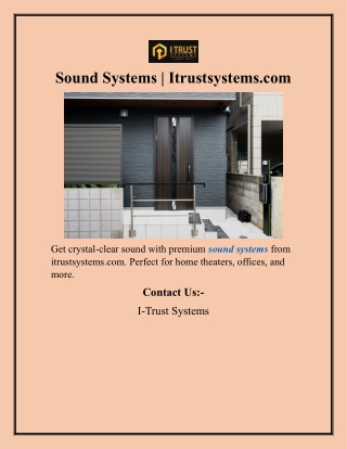 sound systems itrustsystems com