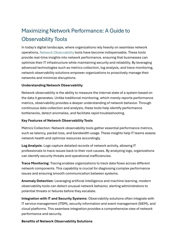 maximizing network performance a guide