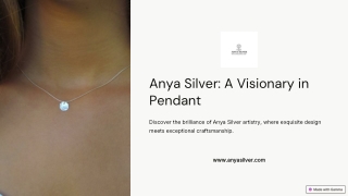 Stylish Silver Pendants by Anya Silver – Perfect for Any Occasion