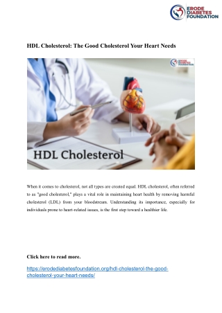 HDL Cholesterol: The Good Cholesterol Your Heart Needs