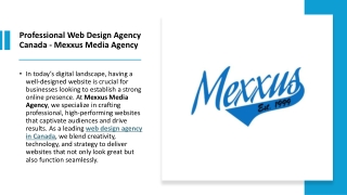 Professional Web Design Agency Canada - Mexxus Media Agency