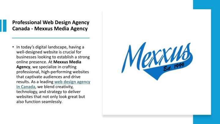 professional web design agency canada mexxus media agency