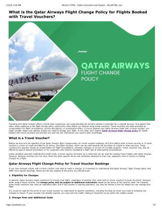 Qatar Airways flight change policy | Tour N Travel Pro