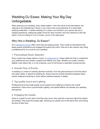 Wedding DJ Essex_ Making Your Big Day Unforgettable