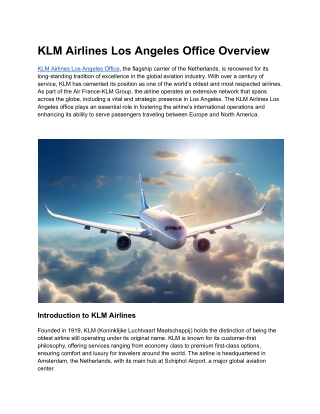KLM Airlines Manchester Office