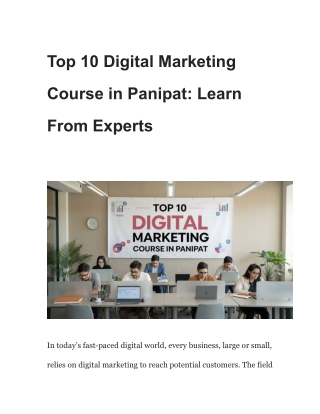 Digital Marketing Course In Panipat