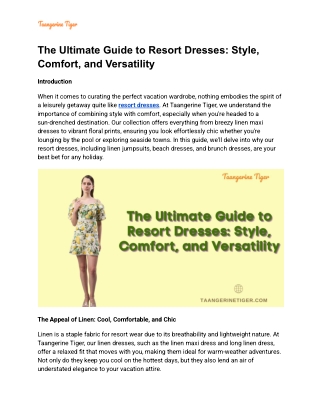 The Ultimate Guide to Resort Dresses_ Style, Comfort, and Versatility