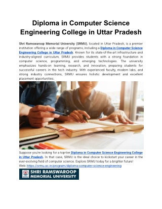 Diploma in Computer Science Engineering College in Uttar Pradesh