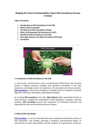 Shaping the Future of Sustainability