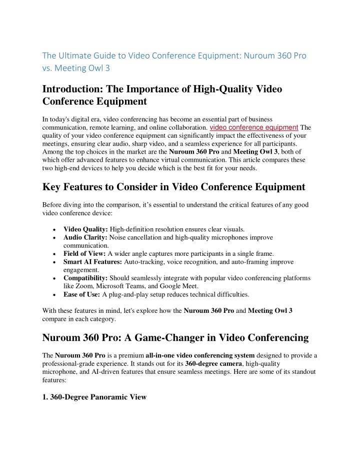 the ultimate guide to video conference equipment