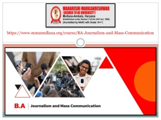 B.A. Journalism and Mass Communication