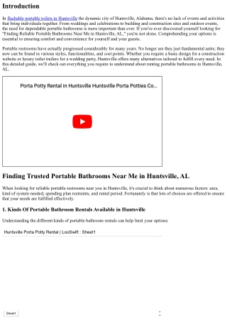 Finding Reliable Portable Bathrooms Near Me in Huntsville, AL .