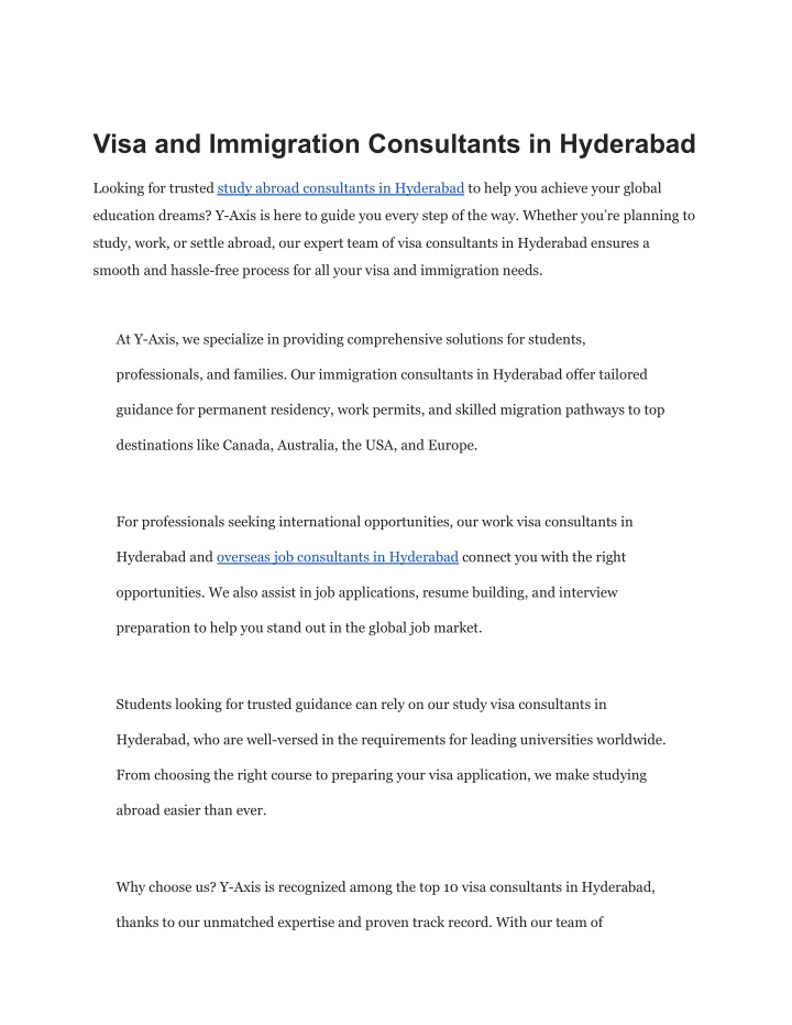 visa and immigration consultants in hyderabad