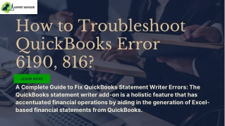 How to Troubleshoot QuickBooks Error 6190, 816