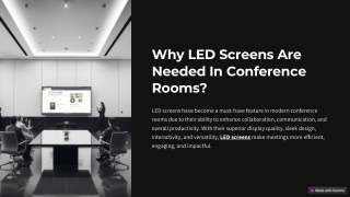 why led screens are needed in conference rooms