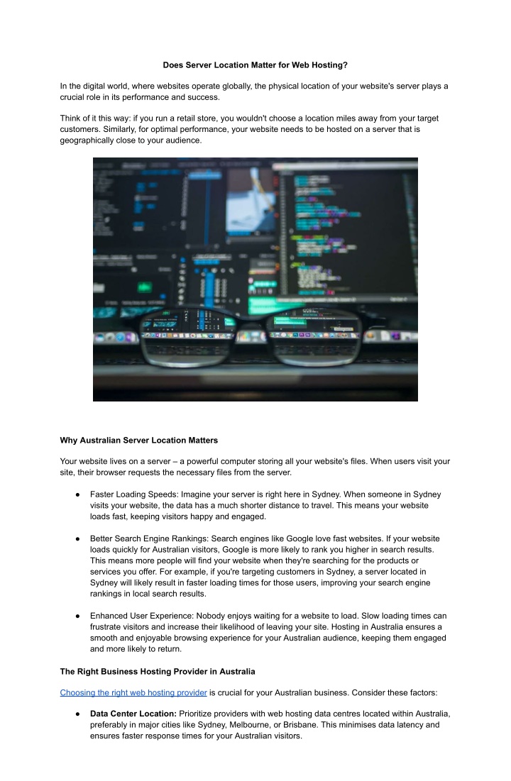 does server location matter for web hosting