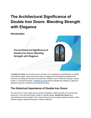 The Architectural Significance of Double Iron Doors_ Blending Strength with Elegance