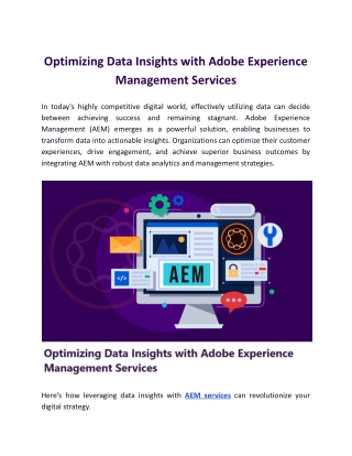 Optimizing Data Insights with Adobe Experience Management Services