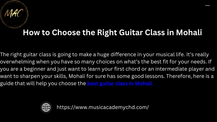 how to choose the right guitar class in mohali