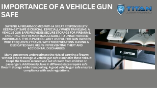 Secure Your Firearms with a Reliable Vehicle Gun Safe from Titan Vault