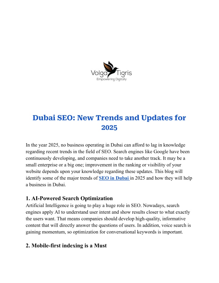 dubai seo new trends and updates for 2025