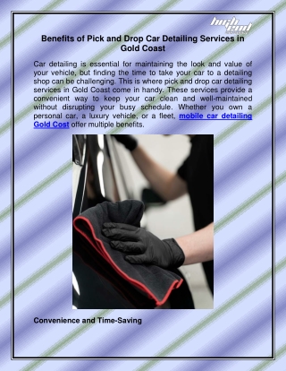 benefits of pick and drop car detailing services