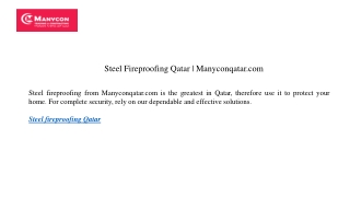 Steel Fireproofing Qatar | Manyconqatar.com