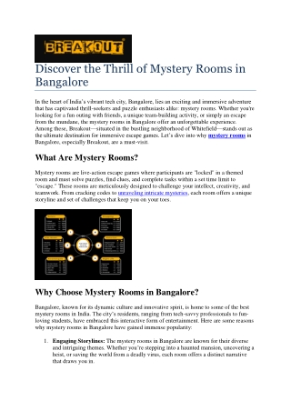 mystery room bangalore
