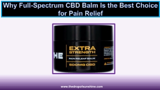 why full spectrum cbd balm is the best choice