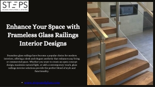 Enhance Your Space with Frameless Glass Railings Interior Designs
