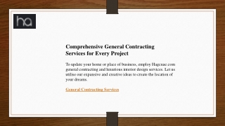 Comprehensive General Contracting Services for Every Project