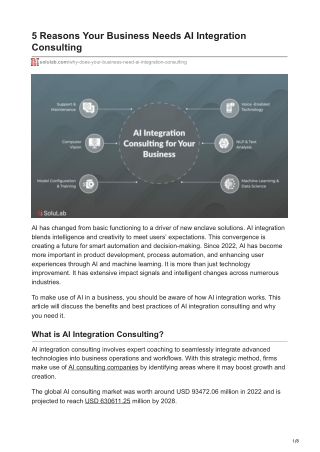 5 Reasons Your Business Needs AI Integration Consulting