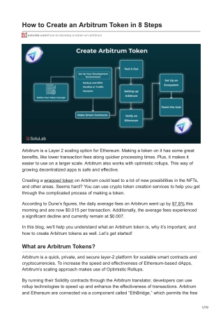 How to Create an Arbitrum Token in 8 Steps