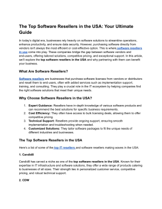 the top software resellers in the usa your