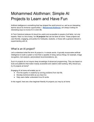 mohammed alothman simple ai projects to learn