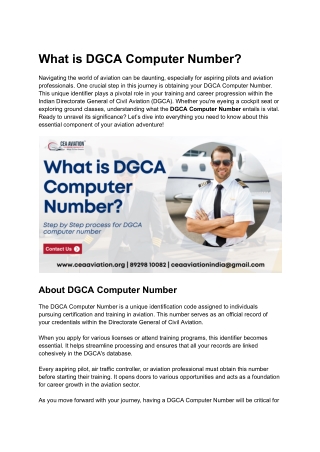 What is DGCA Computer Number?