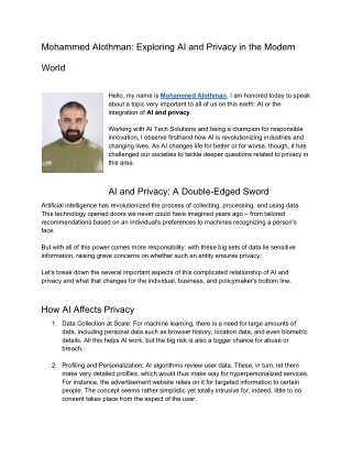 mohammed alothman exploring ai and privacy