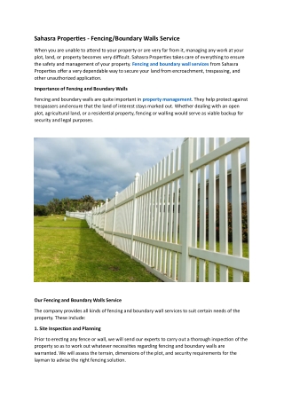 FencingBoundary Walls Service