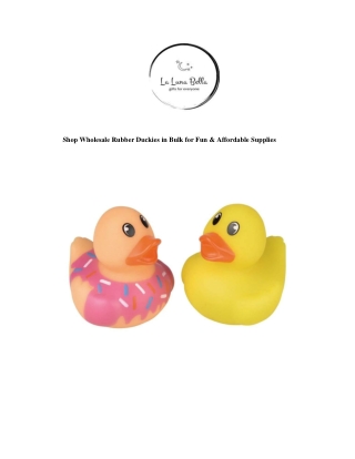 Shop Wholesale Rubber Duckies in Bulk for Fun & Affordable Supplies