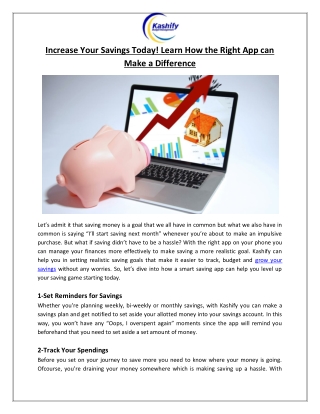 increase your savings today learn how the right