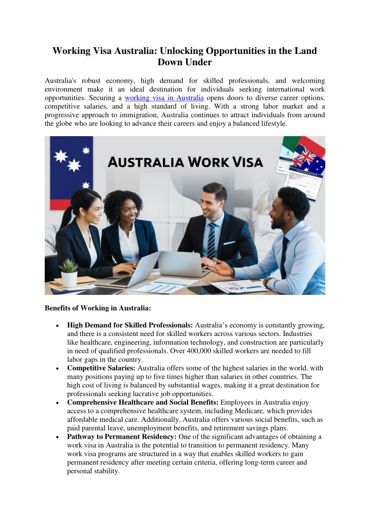 working visa australia unlocking opportunities