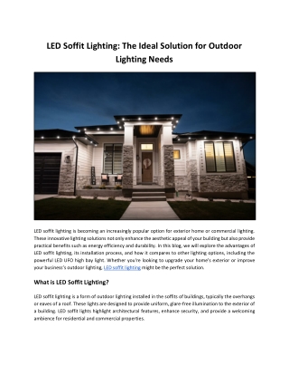 LED Soffit Lighting_ The Ideal Solution for Outdoor Lighting Needs