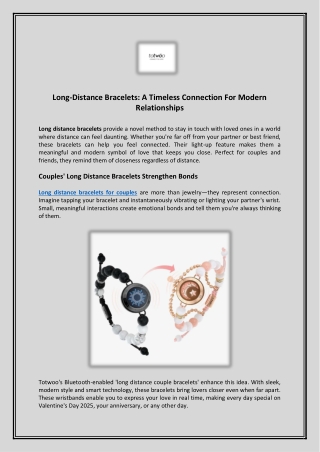 Long-Distance Bracelets A Timeless Connection For Modern Relationships