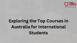 Why International Students Choose the Top Courses in Australia