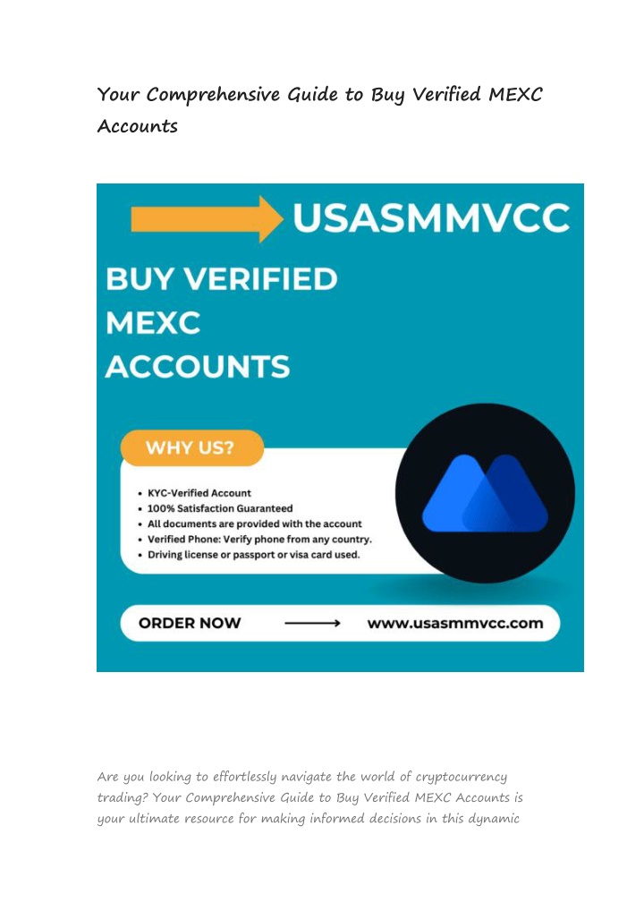 your comprehensive guide to buy verified mexc